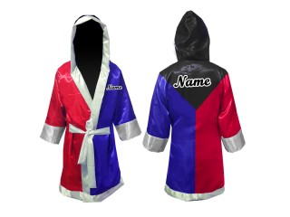Kanong Muay Thai Boxerský Plášť : Černá/Modrý/Červené