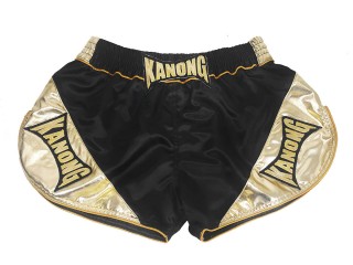 Kanong Retro Muay Thai Trenky pro ženy : KNSRTO-201-Černá-Zlato