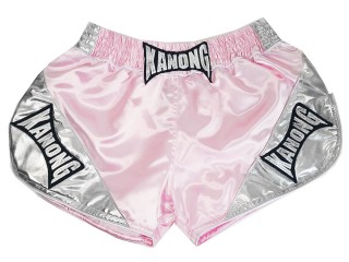 Kanong Retro Muay Thai Trenky pro ženy : KNSRTO-201-Růžový-Stříbrný
